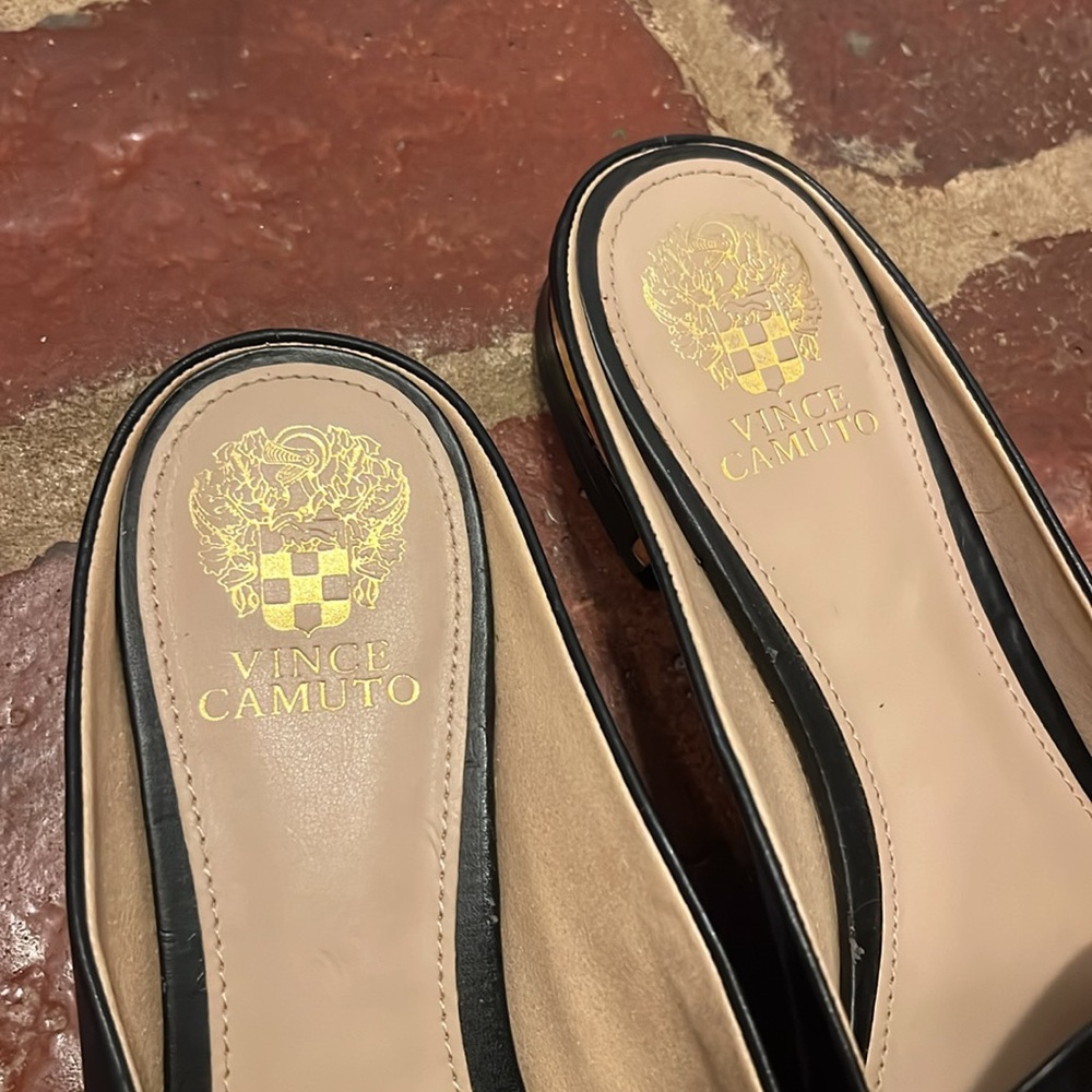 🥿 Vince Camuto “Rausa” Black Leather Mules - Picture 3 of 8